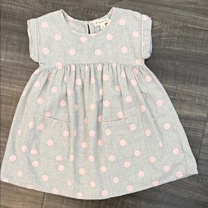 Tucker + Tate Gray and Pink Polka Dot Kids Dress